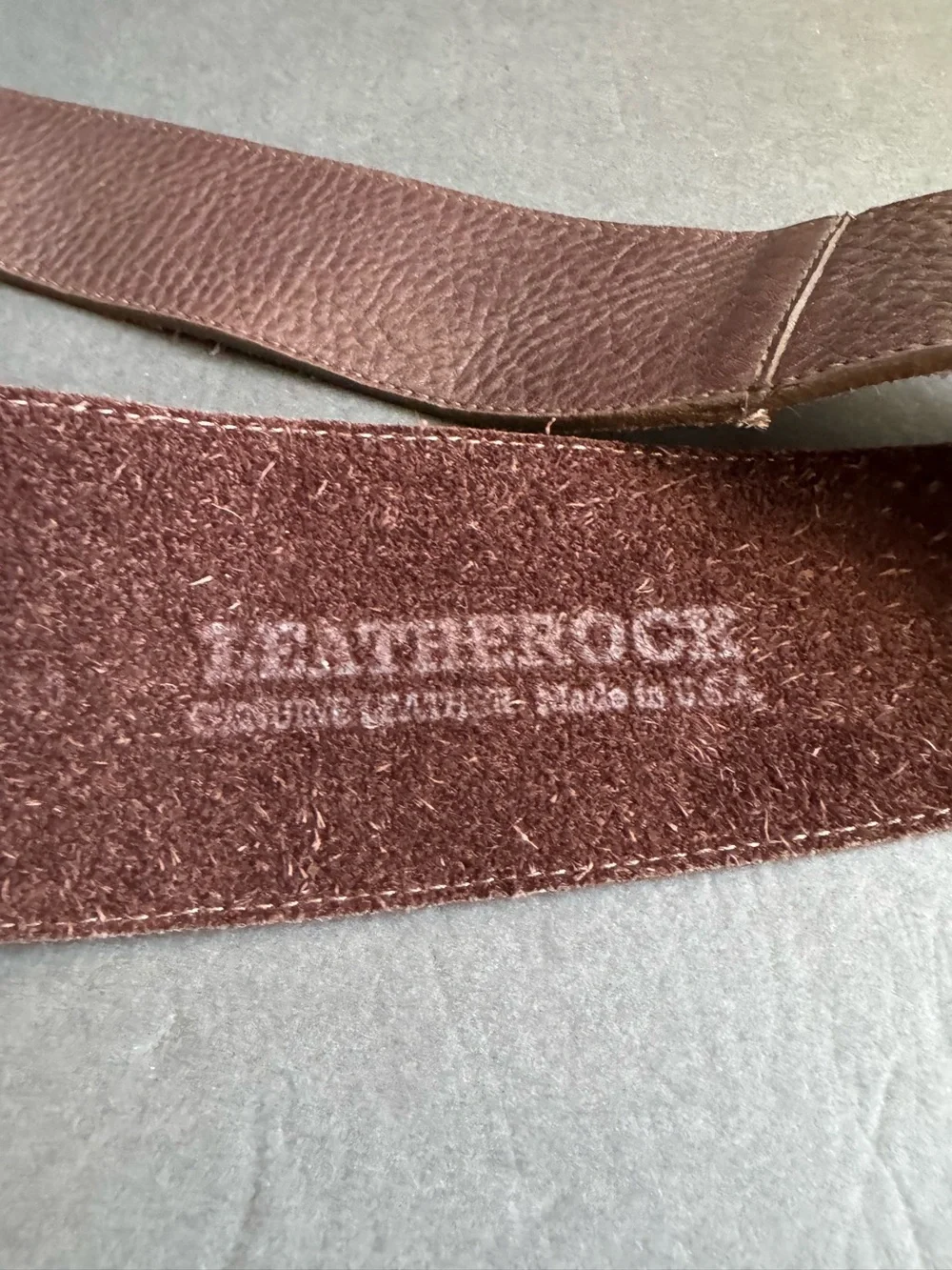 Leatherock Brown Leather Belt Rhinestone Ornate Turquoise Buckle Cowgirl‎ Large
